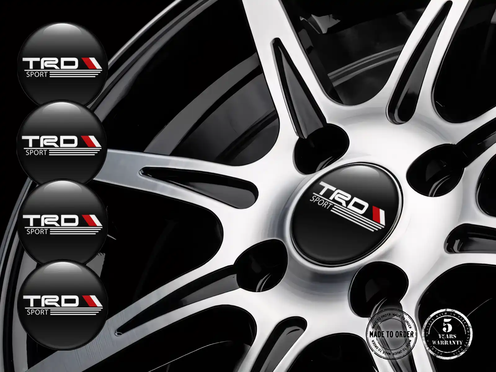 Toyota TRD Calcomanía de Aro Diseño Insignias Silicona Custom